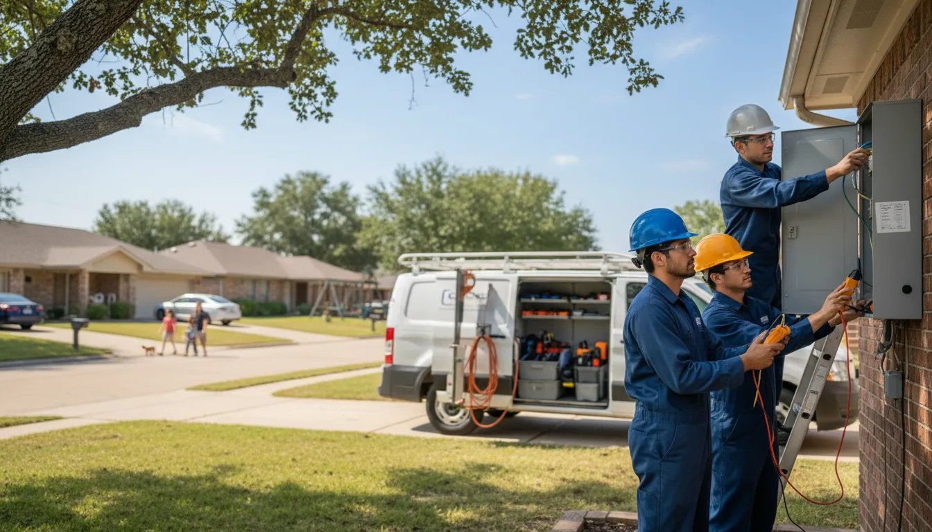 Certified electrician providing emergency electrical services in Bonham, TX